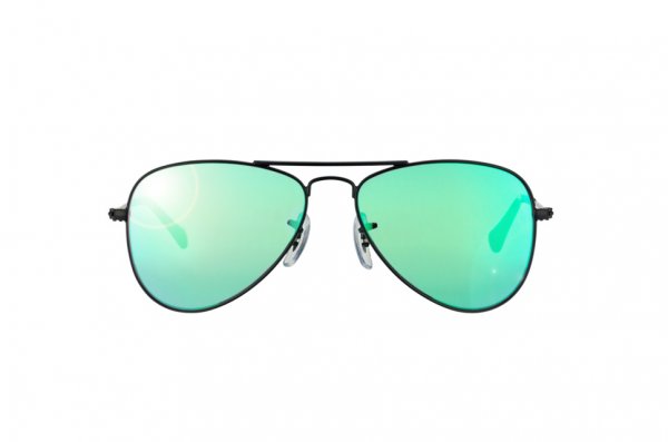   Ray-Ban Kids and Junior Aviator RB9506S-201-3R Black | Green Mirror
