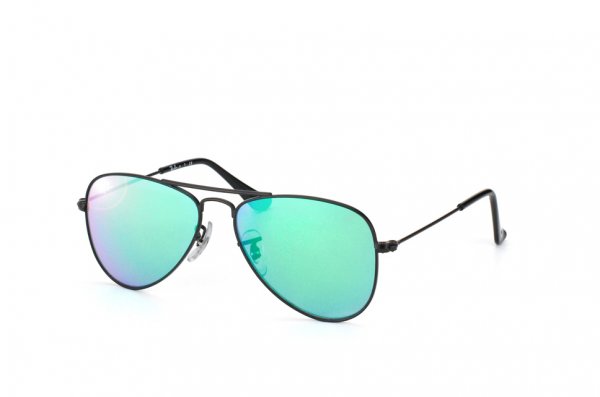   Ray-Ban Kids and Junior Aviator RB9506S-201-3R Black | Green Mirror