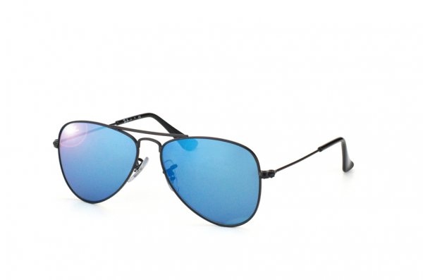   Ray-Ban Kids and Junior Aviator RB9506S-201-55 Black | Blue Mirror