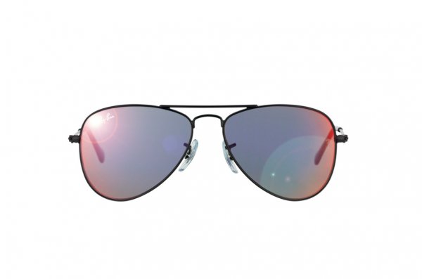   Ray-Ban Kids and Junior Aviator RB9506S-201-6Q Black | Red Mirror
