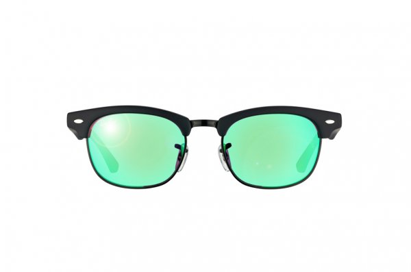   Ray-Ban Kids and Junior Clubmaster RB9050S-100S-3R Matt Black | Green Mirror