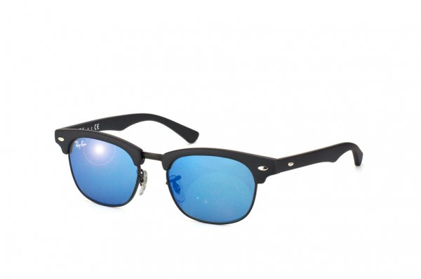   Ray-Ban Kids and Junior Clubmaster RB9050S-100S-55 Matt Black | Blue  Mirror