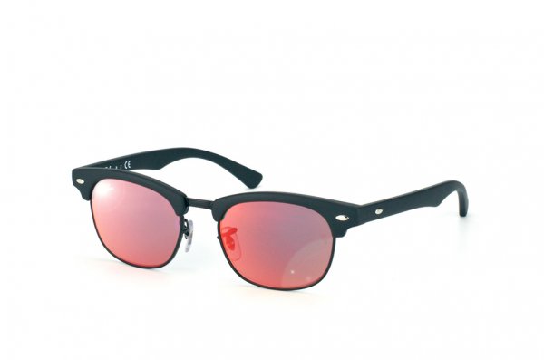   Ray-Ban Kids and Junior Clubmaster RB9050S-100S-6Q Matt Black | Red  Mirror