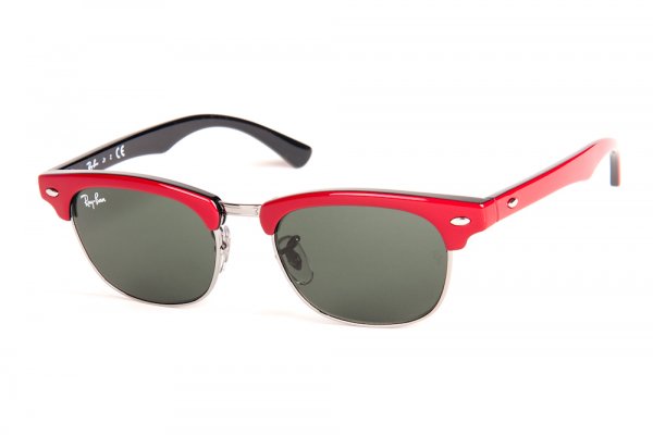   Ray-Ban Kids and Junior Clubmaster RB9050S-162-71 Red/Black | Grey/Green