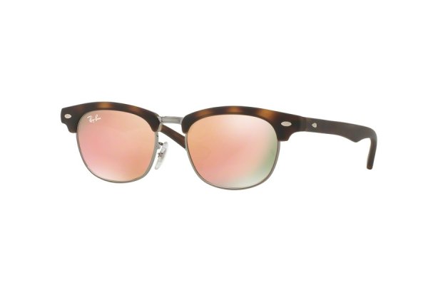   Ray-Ban Kids and Junior Clubmaster RB9050S-7018-2Y Matt Havana| Orange-Yellow Mirror