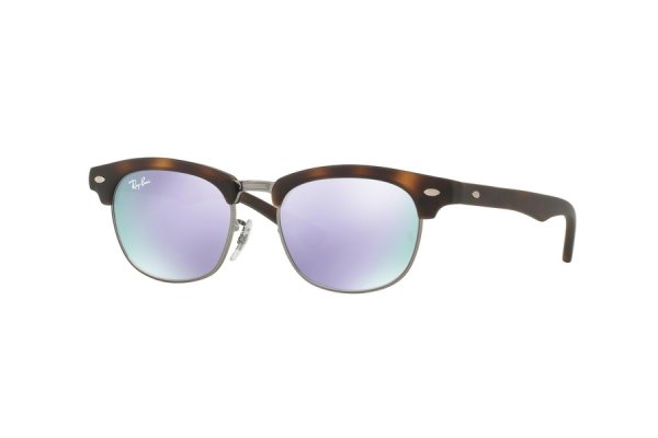   Ray-Ban Kids and Junior Clubmaster RB9050S-7018-4V Matt Havana| Violet Mirror
