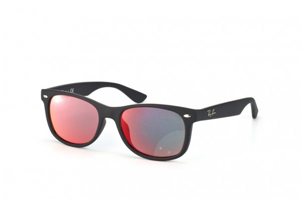   Ray-Ban Kids and Junior New Wayfarer RB9052S-100S-6Q Matt Black | Red Mirrored