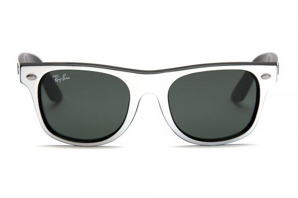   Ray-Ban Kids and Junior Original Wayfarer RB9035S-163-71 White On Black | Grey/Green