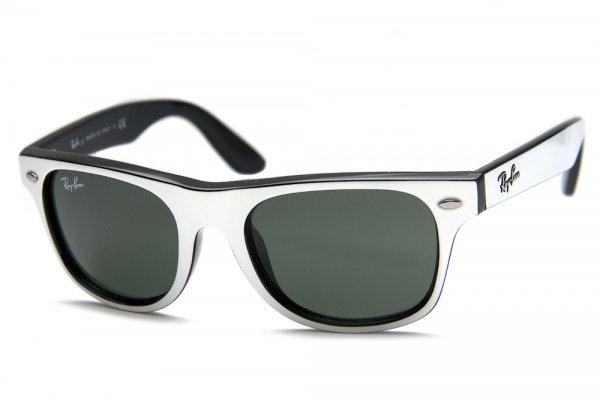   Ray-Ban Kids and Junior Original Wayfarer RB9035S-163-71 White On Black | Grey/Green
