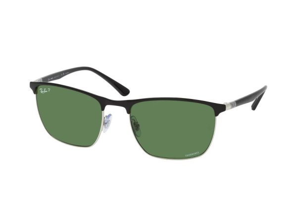   Ray-Ban Liteforce Chromance RB3686-9144-P1 Black / Silver | Green Polarized