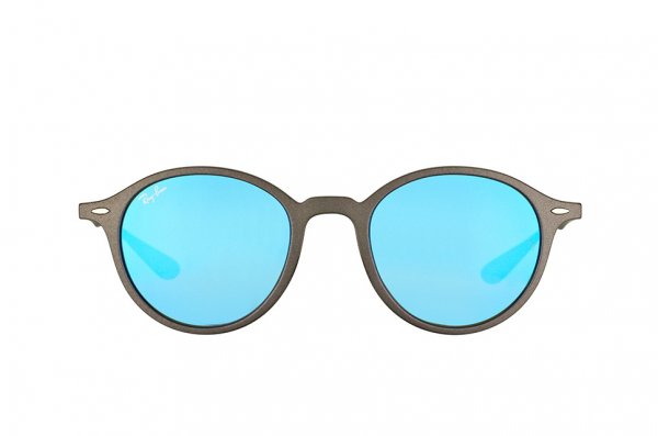   Ray-Ban Liteforce Round RB4237-6206-17 Matt Dark Grey| APX Blue Mirror