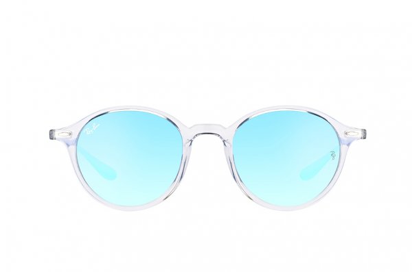   Ray-Ban Liteforce Round RB4237-6289-4O Transparent White / Blue|  Blue Gradient Mirror