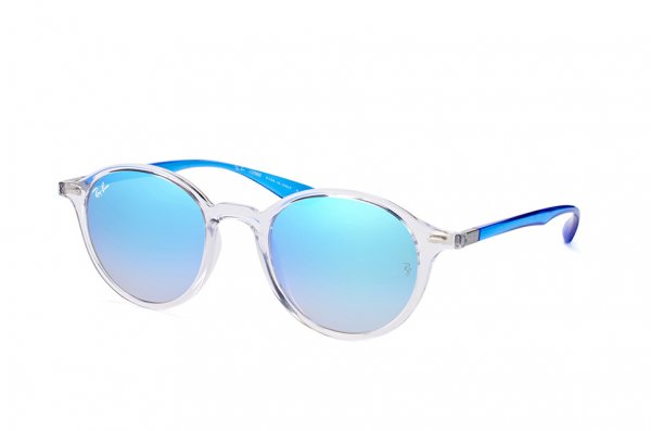   Ray-Ban Liteforce Round RB4237-6289-4O Transparent White / Blue|  Blue Gradient Mirror