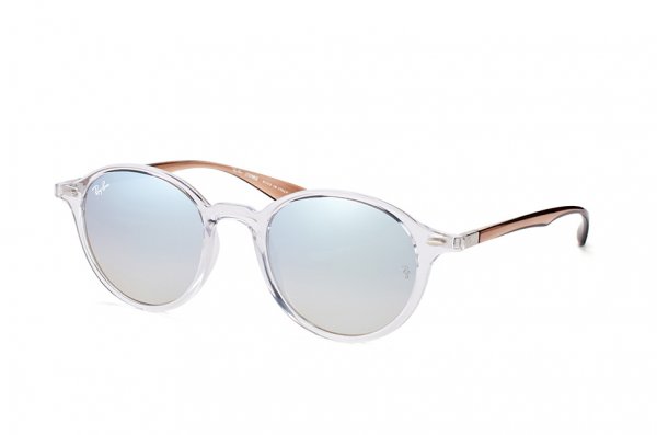   Ray-Ban Liteforce Round RB4237-6290-9U Transparent White / Brown |  Mirror Blue Yellow