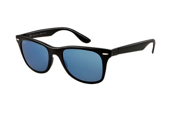   Ray-Ban Liteforce Wayfarer RB4195-601S-55 Matt Black | Blue Mirror
