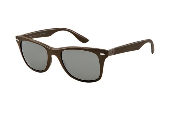   Ray-Ban Liteforce Wayfarer RB4195-6033-6G Matte Brown  | APX Grey Mirror