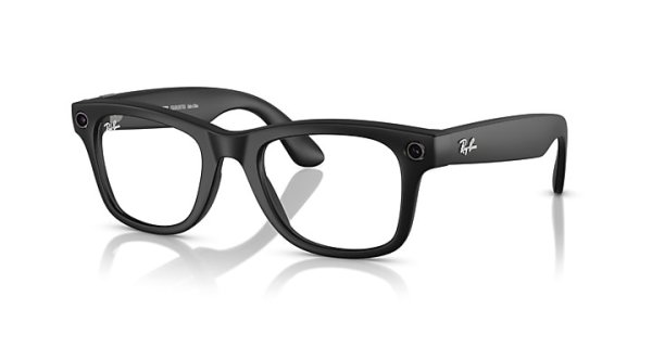   Ray-Ban Meta Wayfarer RW4006-601S-1M Matt Black | Clear / Natural Green