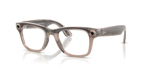   Ray-Ban Meta Wayfarer RW4006-6705-P5 Dark Grey  | Clear / Red