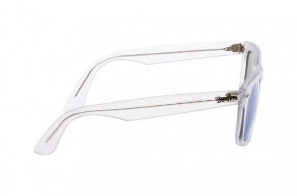   Ray-Ban Modified Wayfarer RB4340-646-1M Transparent White | Light Violet Mirror