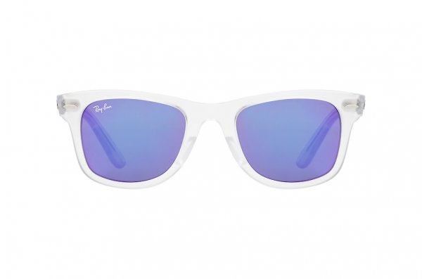   Ray-Ban Modified Wayfarer RB4340-646-1M Transparent White | Light Violet Mirror