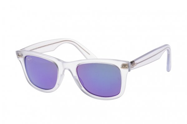   Ray-Ban Modified Wayfarer RB4340-646-1M Transparent White | Light Violet Mirror