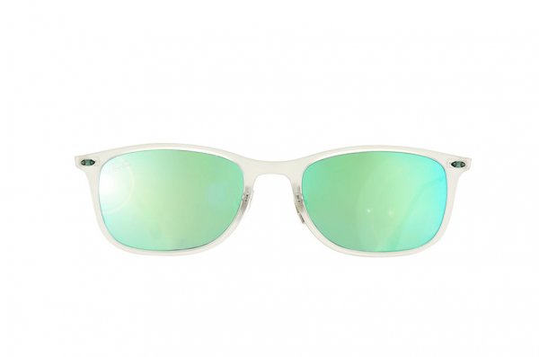   Ray-Ban New Wayfarer LightRay RB4225-646-3R Matte Transparent | Green  Mirror