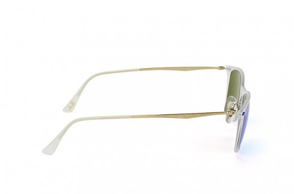   Ray-Ban New Wayfarer LightRay RB4225-646-55 Matte Transparent | Blue Mirror