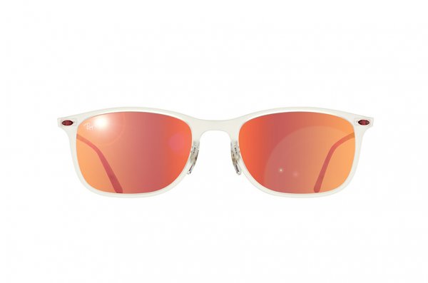   Ray-Ban New Wayfarer LightRay RB4225-646-6Q Matte Transparent | Orange Mirror