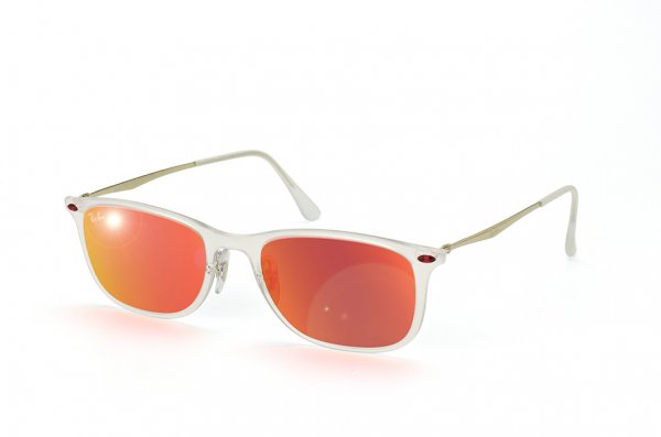   Ray-Ban New Wayfarer LightRay RB4225-646-6Q Matte Transparent | Orange Mirror
