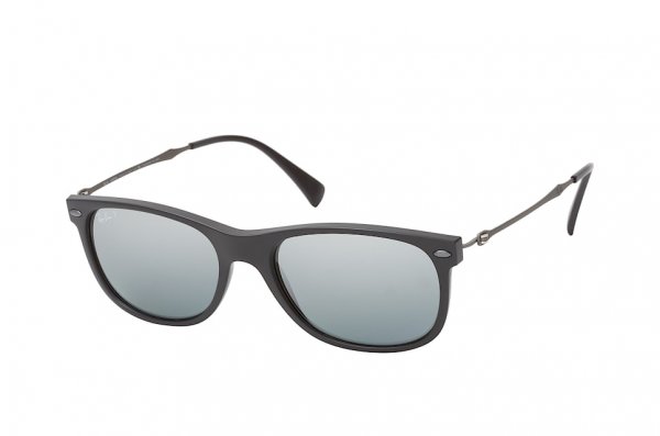   Ray-Ban New Wayfarer LightRay RB4318-601S-82 Matt Black | Polarized Silver Mirror