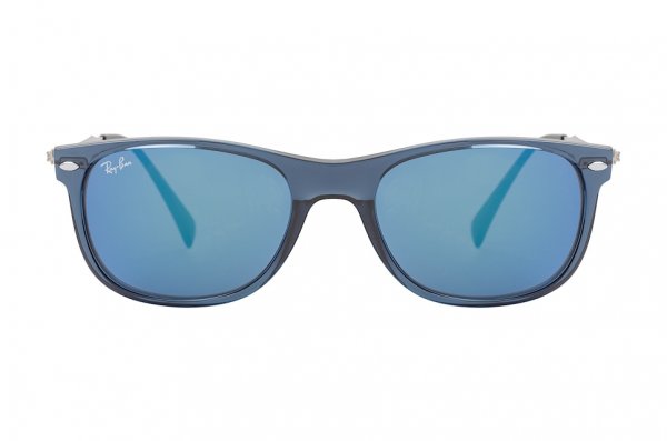   Ray-Ban New Wayfarer LightRay RB4318-656-55 Blue | Blue Mirror