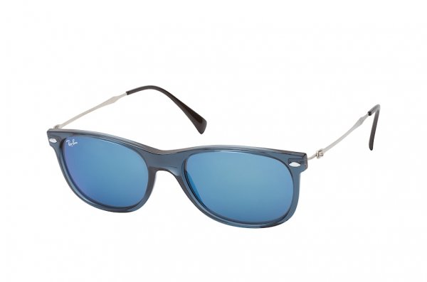   Ray-Ban New Wayfarer LightRay RB4318-656-55 Blue | Blue Mirror