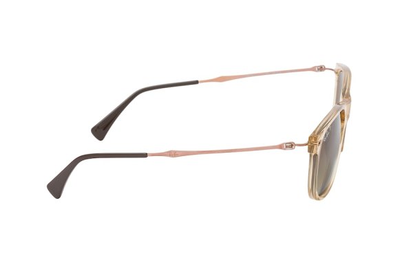   Ray-Ban New Wayfarer LightRay RB4318-715-T5 Transparent Light Brown | Gradient Brown Polarized