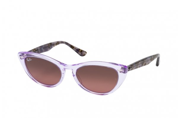   Ray-Ban Nina RB4314N-1284-43 Transparent  Violet / Striped Grey | Deep Gradient Brown