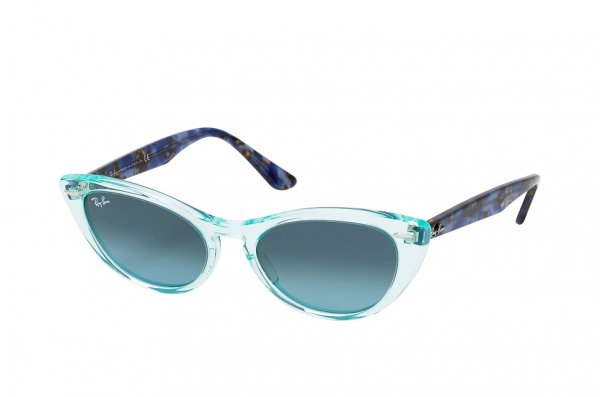   Ray-Ban Nina RB4314N-1285-3M Transparent  Light Green / Striped Blue | Gradient Blue