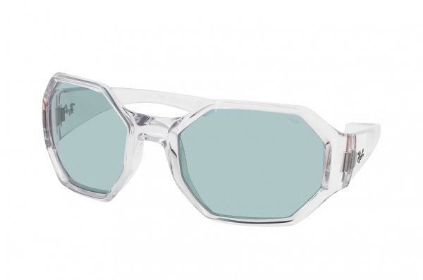   Ray-Ban Octagon RB4337-6447-Q5 Transparent  | Green to Blue Photochromatic