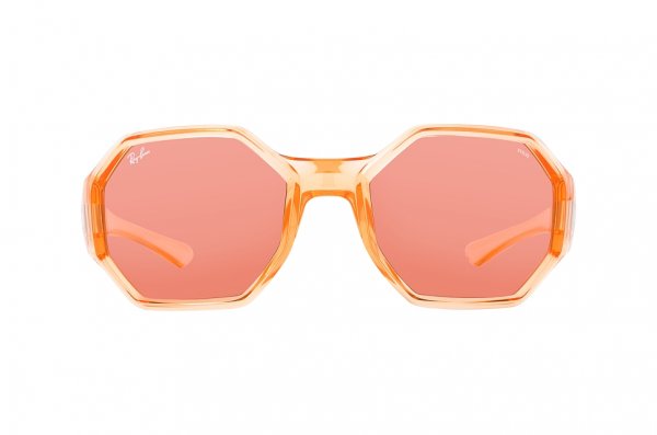  Ray-Ban Octagon RB4337-6539-Q6 Transparent Orange | Orange To Violet
