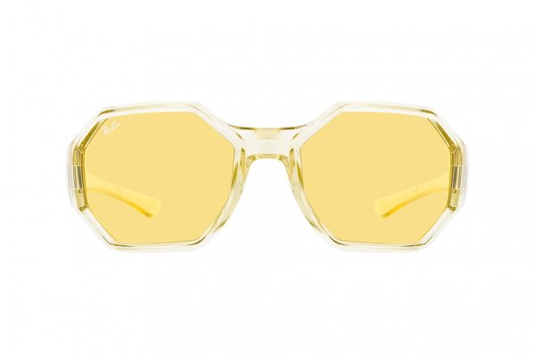   Ray-Ban Octagon RB4337-6540-Q1 Transparent Yellow | Yellow to Green Photochromatic