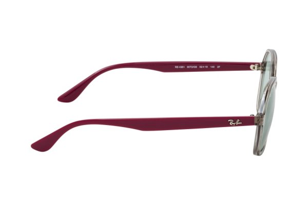   Ray-Ban Octagonal Evolve RB4361-6572-Q5 Transparent Grey / Green to Blue Photochromatic