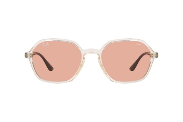   Ray-Ban Octagonal Evolve RB4361-6573-Q4 Transparent Grey / Black | Light Brown