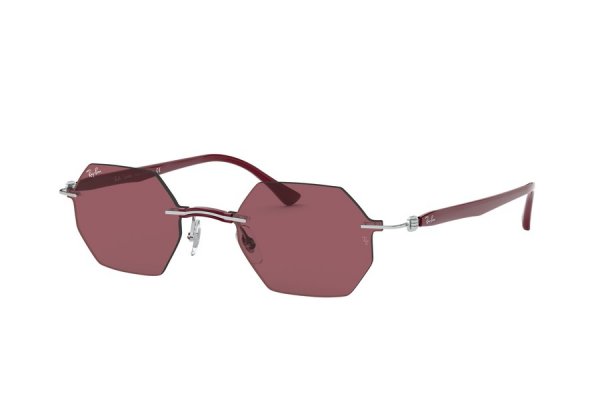   Ray-Ban Octagonal LightRay RB8061-003-75 Silver / Dark Violet | Dark Violet