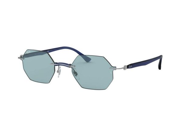   Ray-Ban Octagonal LightRay RB8061-004-80 Gunmetal / Dark Blue | Light Blue