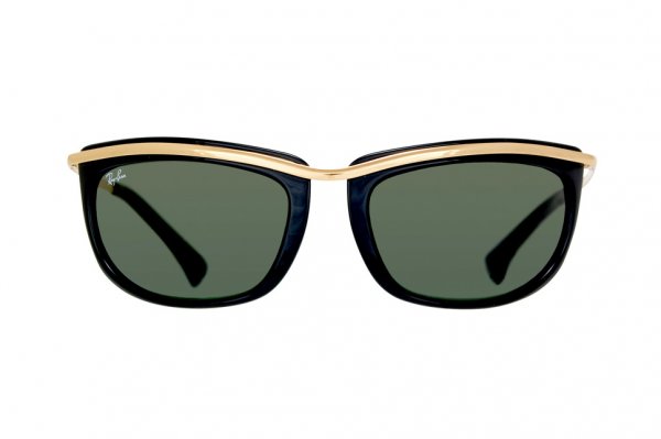   Ray-Ban Olympian I RB4109-720 Shiny Black/Natural Green (G-15XLT)