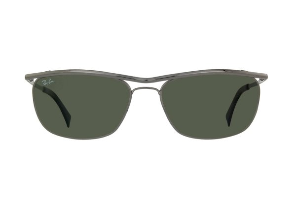   Ray-Ban Olympian II Deluxe RB3385-004 Gunmetal/Natural Green (G-15XLT)