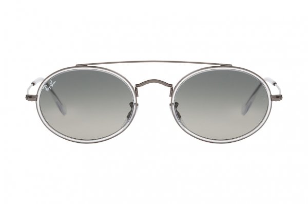   Ray-Ban Oval Double Bridge RB3847N-004-71 Gunmetal | Grey / Green