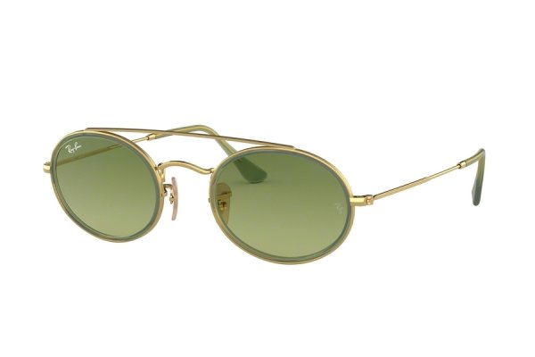   Ray-Ban Oval Double Bridge RB3847N-9122-4M Arista | Light Green Gradient