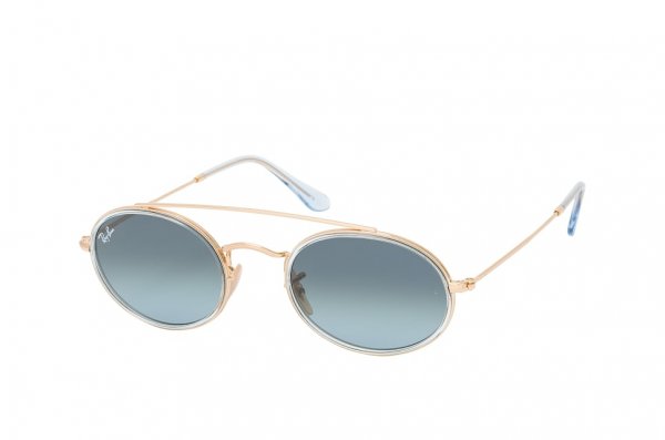   Ray-Ban Oval Double Bridge RB3847N-9123-3M Arista | Blue Gradient