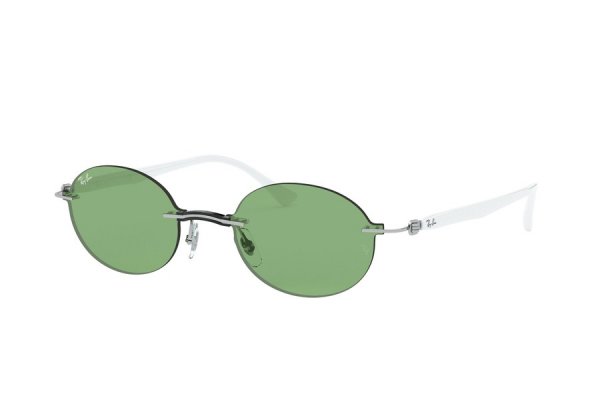   Ray-Ban Oval LightRay RB8060-003-2 Silver / White | Light Green
