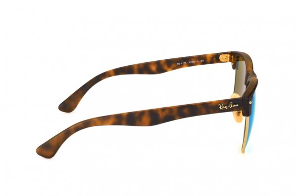   Ray-Ban Oversized Clubmaster RB4175-6092-17 Matte Havana / Arista | Green Mirror Blue