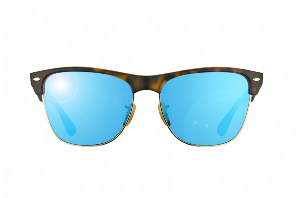   Ray-Ban Oversized Clubmaster RB4175-6092-17 Matte Havana / Arista | Green Mirror Blue